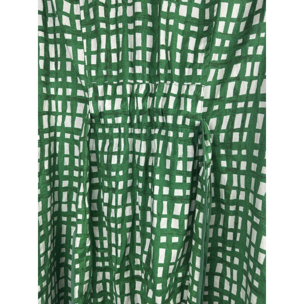 CABI Circuit Jacket Linen Blend Kelly Green & White Belted Size Large Style 6025 - Picture 13 of 16